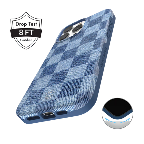 Denim Vibe Checkered iPhone Case