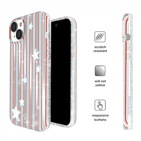 Stars & Stripes Glitter iPhone Case