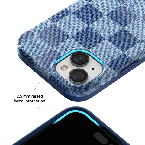 Denim Vibe Checkered iPhone Case