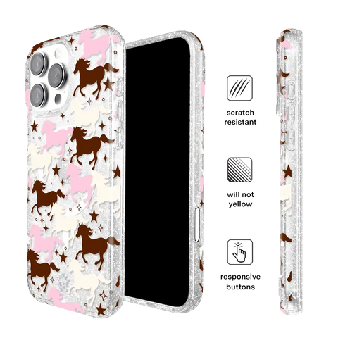 Pink Pony Glitter iPhone Case