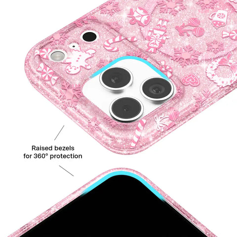 Pink Christmas Glitter iPhone Case