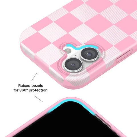 Pink Vibe Checkered iPhone Case
