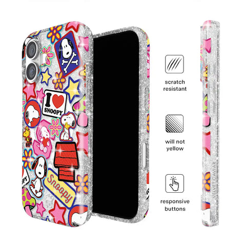Snoopy Patchwork Glitter iPhone Case