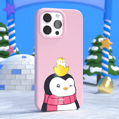 Pudgy Penguins Positive Pink iPhone Case
