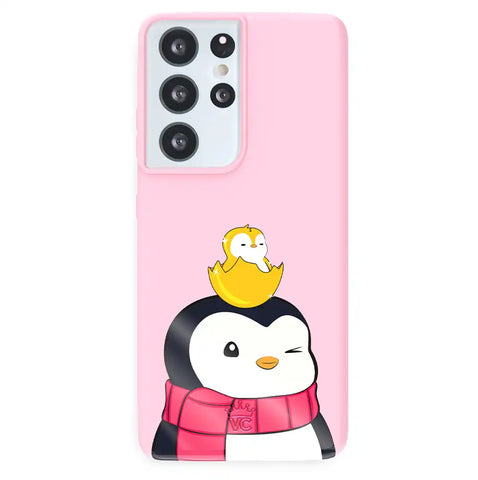 Pudgy Penguins Positive Pink Samsung Case