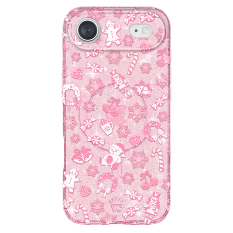 Pink Christmas Glitter iPhone Case