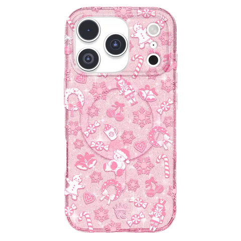 Pink Christmas Glitter iPhone Case