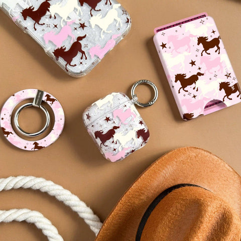 Pink Pony Glitter AirPod Case