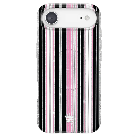 Pretty Punk Stripes Glitter iPhone Case