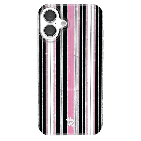 Pretty Punk Stripes Glitter iPhone Case