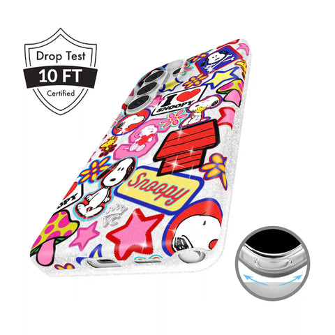 Snoopy Patchwork Glitter Samsung Case