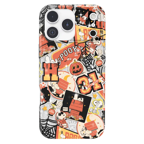 Snoopy Halloween Varsity Glitter iPhone Case