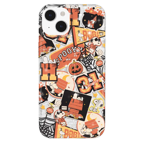 Snoopy Halloween Varsity Glitter iPhone Case