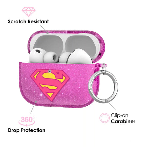 Supergirl Stardust Glitter AirPod Case