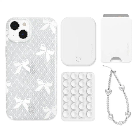Vintage Lace Bows iPhone Bundle Set - Wallet