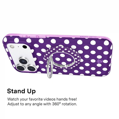 Violet Glow Polka Dot MagSafe Grip Ring