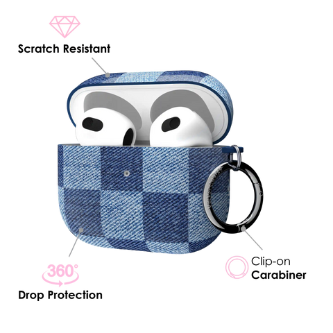 Denim Vibe Checkered AirPod Case