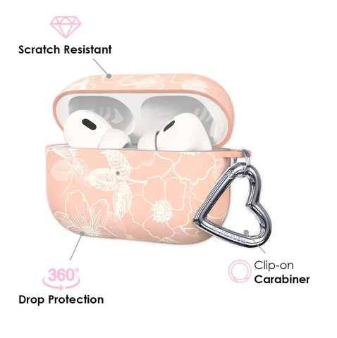 Peach Blossom Floral AirPod Case