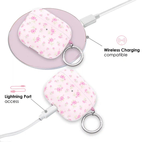 Dainty Pink Floral AirPod Case