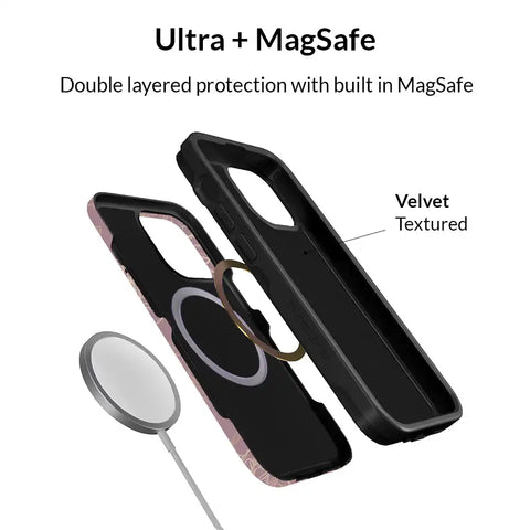 Dusty Rose Chrome Floral iPhone Case