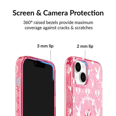 Playboy Pink Bunny Glitter iPhone Case