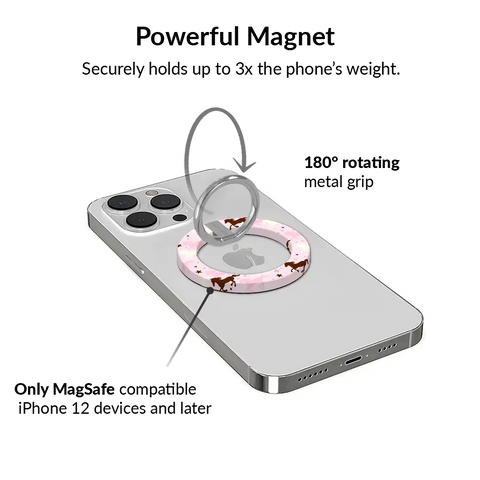 Pink Pony Glitter MagSafe Grip Ring