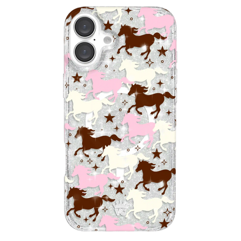 Pink Pony Glitter iPhone Case