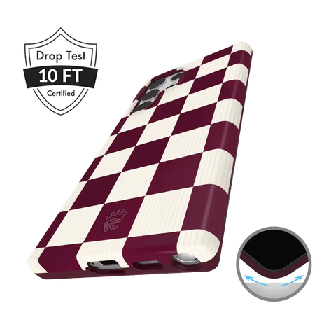 Burgundy Vibe Checker Samsung Case