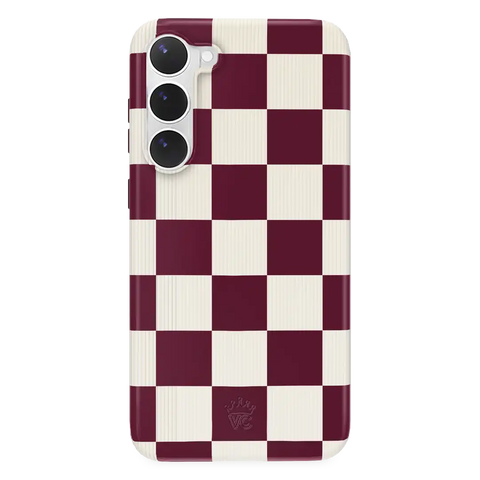 Burgundy Vibe Checker Samsung Case