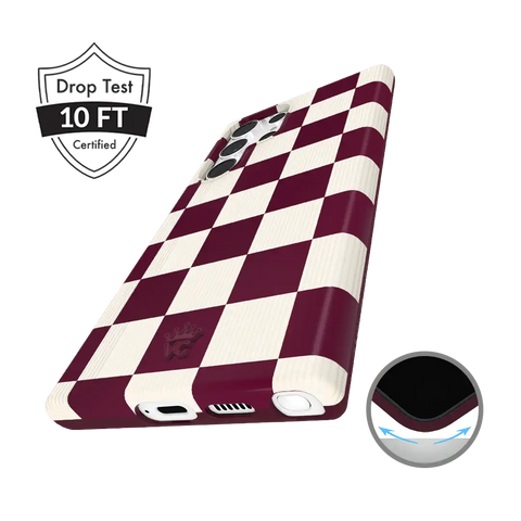 Burgundy Vibe Checker Samsung Case