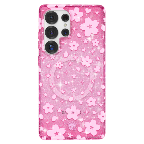 Cherry Blossom Glitter Samsung Case