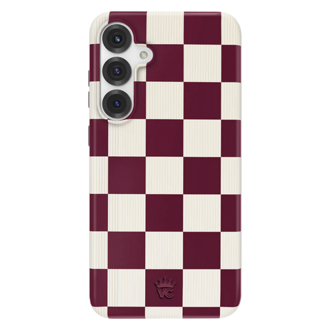 Burgundy Vibe Checker Samsung Case