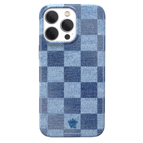 Denim Vibe Checkered iPhone Case